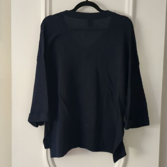 Lildy Navy Waffle Knit Tunic Boxey Drop Shoulder Top XL - Picture 8 of 10